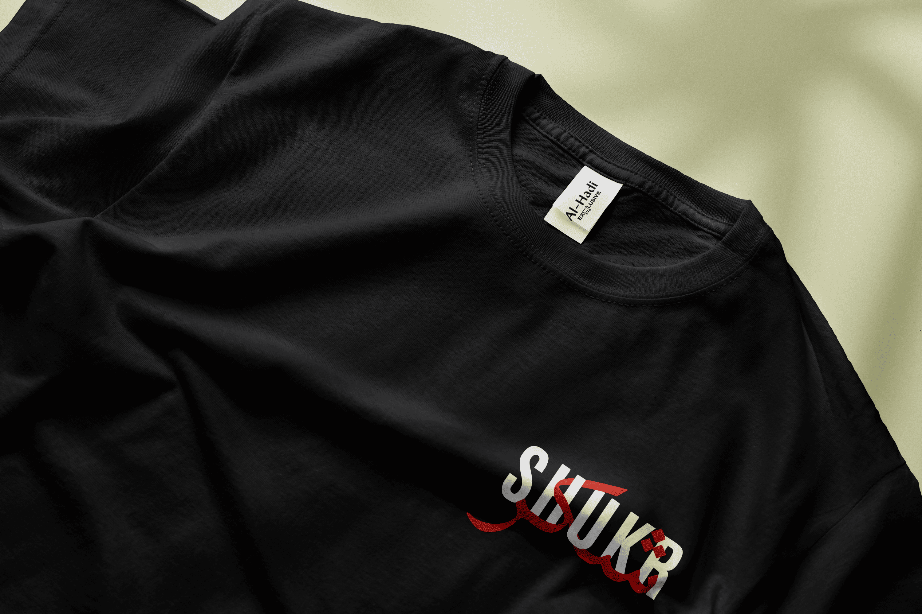 Shukr on Black Tee